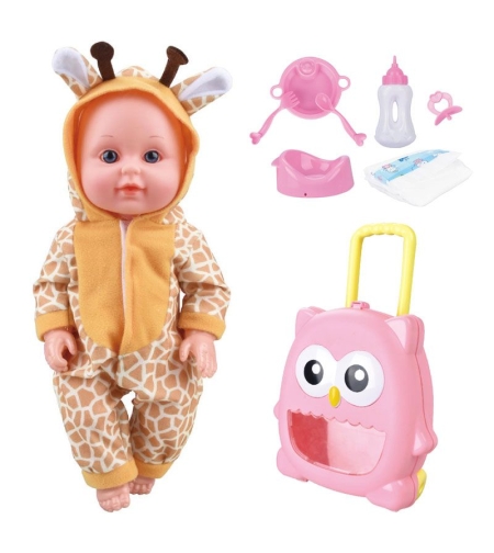 Кукла бебе пишкащо Raya Toys Babies to Love Жираф 6 звука, 8 аксесоара, 30 см
