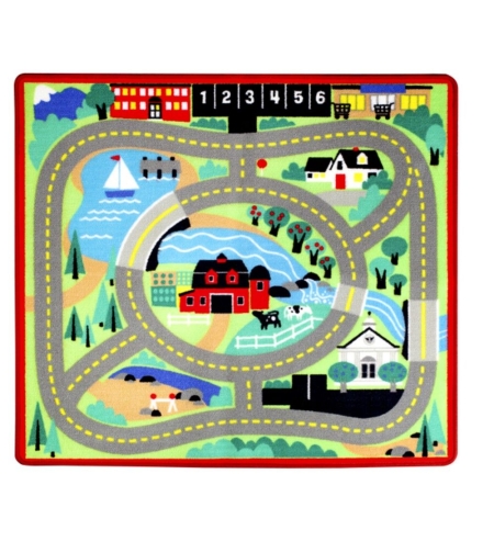 Килимче за игра Melissa and Doug Град с дървени коли 19400