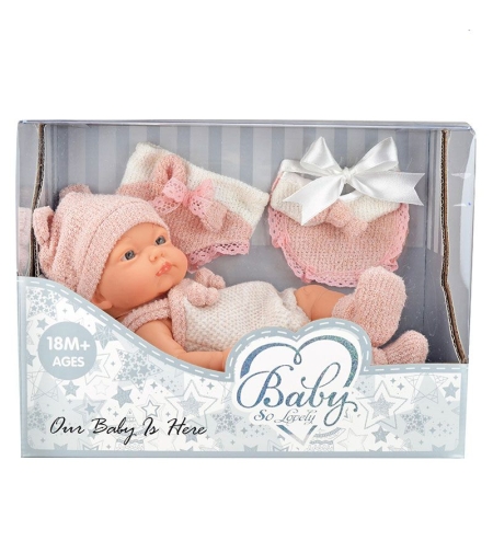 Кукла бебе Raya Toys Baby So Lovely Новородено с аксесоари 25 см
