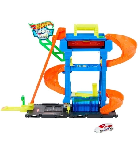 Писта Mattel Hot Wheels Автомивка с тунел, с количка