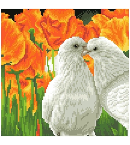 Диамантен гоблен Diamond Dotz Картина с кристали KISSING DOVES