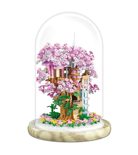 Конструктор Raya Toys Сакура - Небесна къща със светлини с купол, 1382 ч.