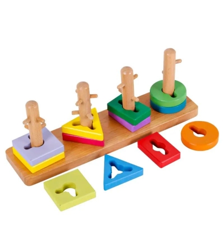 Дървена детска играчка Raya Toys Низанка с форми