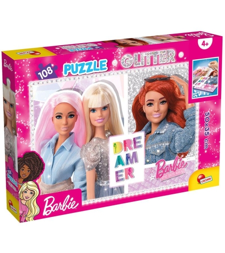 Детски пъзел Lisciani Glitter Barbie Best Friends Forever, 108 см