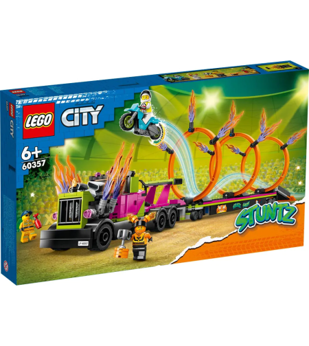 LEGO® City Stuntz Предизвикателство с камион за каскади и огнен обръч 60357
