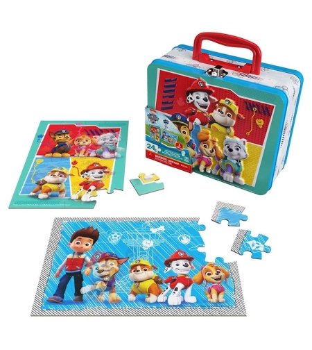 Комплект детски пъзели Spin Master Paw Patrol в метална кутия, 2 броя