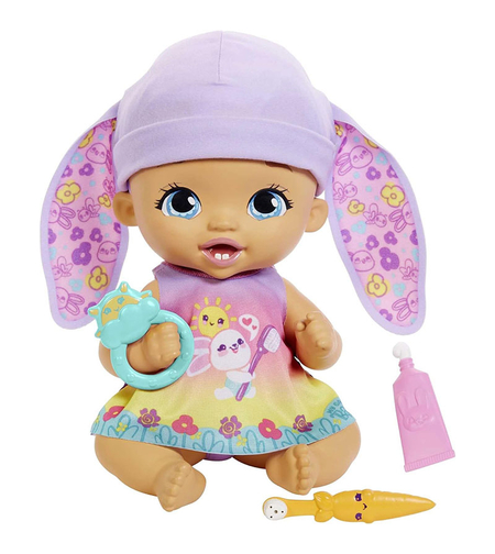 Кукла бебе Mattel My Garden Baby Brush & Smile Little Bunny Baby Зайче с 3 аксесоара, 30 см.
