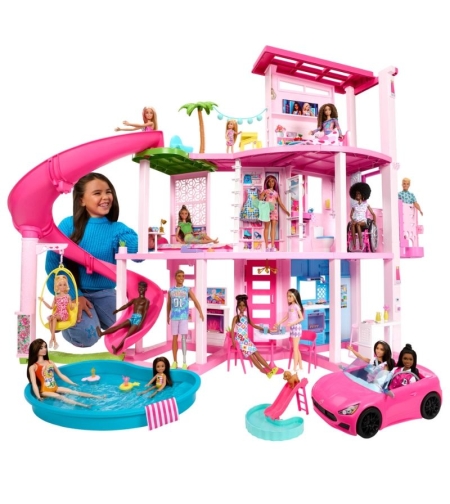 Къща за кукли Mattel Barbie Dreamhouse, на 3 етажа, 75 части, HMX10