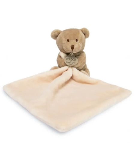 Плюшено мече за гушкане Doudou с кърпичка 10 см, 302
