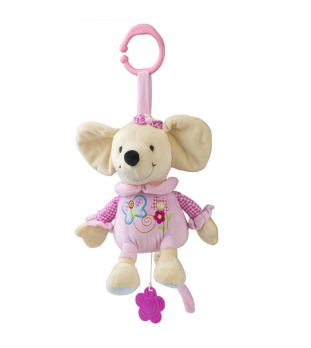 Музикална плюшена играчка Babyono Мишка с гризалка 927