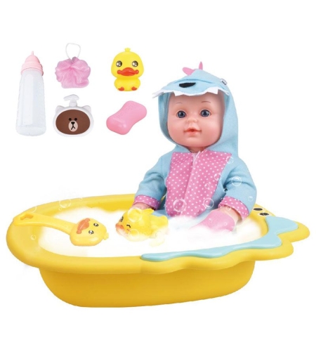 Кукла бебе пишкащо Raya Toys Baby Cute Динозавър, 8 аксесоара, 30 см