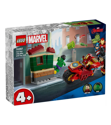LEGO® Marvel Железния човек с мотоциклет и Хълк 76287