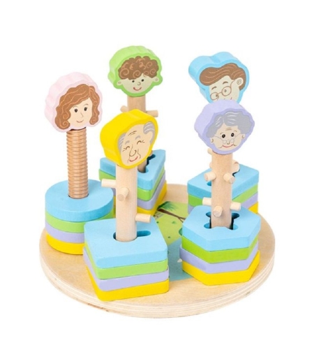 Дървена низанка Raya Toys Геометрични форми