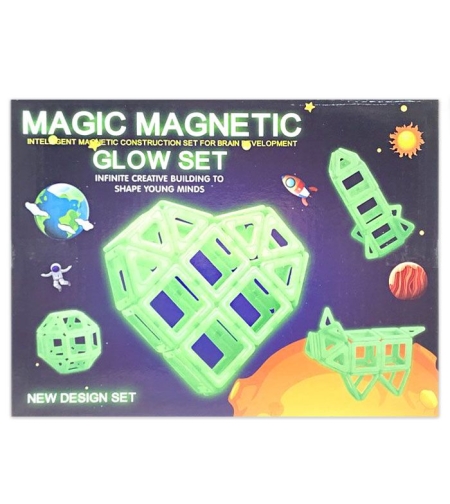 Raya Toys Magic Magnetic Магнитен конструктор светещ в тъмното, 30 части