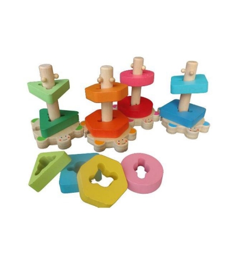 Дървен пъзел Raya Toys Костенурки с въртене