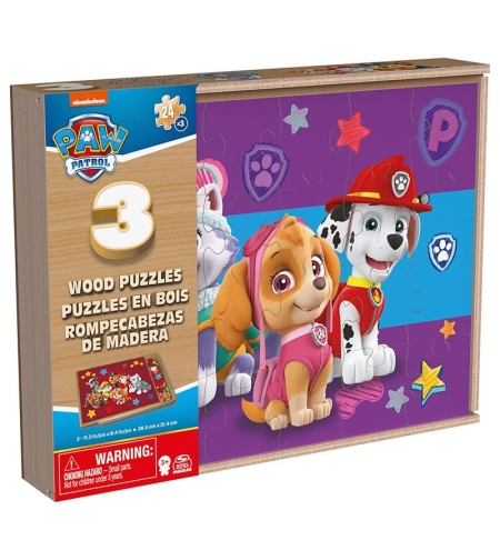 Детски дървени пъзели Spin Master Paw Patrol 3 броя х 24 ч.
