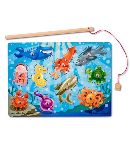 Дървен пъзел Melissa and Doug Магнитна въдица за риболов 13778