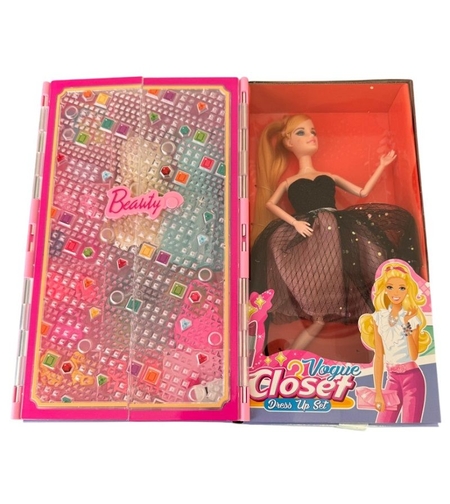 Детски комплект кукла с гардероб Raya Toys, със светлини и аксесоари