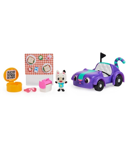 Игрален комплект Spin Master Gabby's Dollhouse Carlita и Pandy Paws, Фигурка, кола и аксесоари
