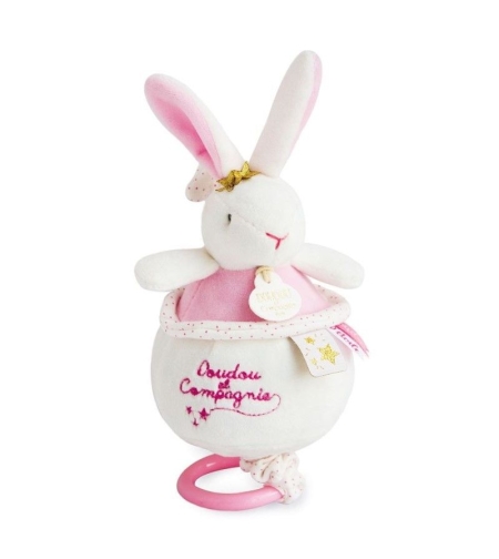 Плюшена играчка Doudou Lapin Etoile музикален заек 13 см, DC3519