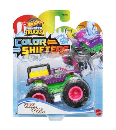 Детска кола за игра Hot Wheels Monster Trucks Color Shifter Haul Y'all, Бъги със сменящи се цветове