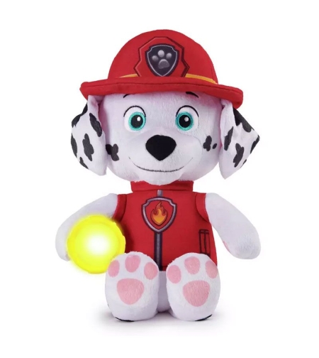 Плюшена играчка Spin Master Paw Patrol със светлина и мелодии, Snuggle Up Marshall