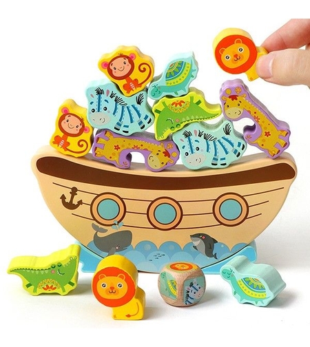 Дървена игра за баланс Raya Toys Ноев ковчег