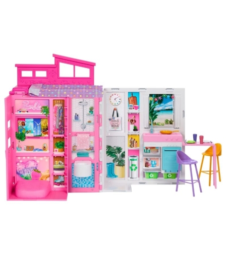 Къща за кукли Mattel Barbie Getaway House, с 11 аксесоара