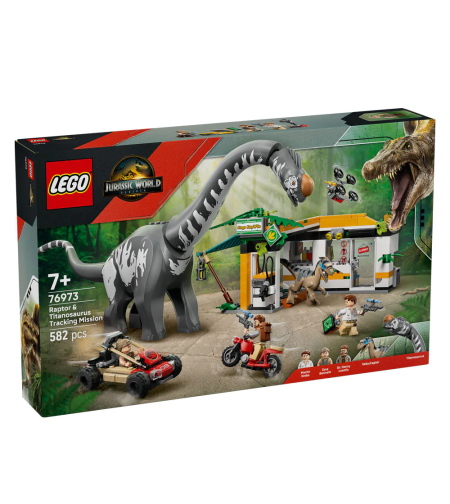 LEGO® Jurassic World Мисия за проследяване на раптор и титанозавър 76973