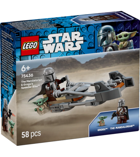 LEGO® Star Wars™ Мотоциклетът на мандалореца и Грогу 75436