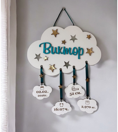 Бебешка визитка за стена - Виктор (2)