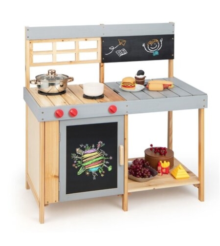Лятна дървена кухня за игра, Costway