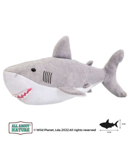 Плюшена играчка, Голяма бяла акула 36см. Wild Planet