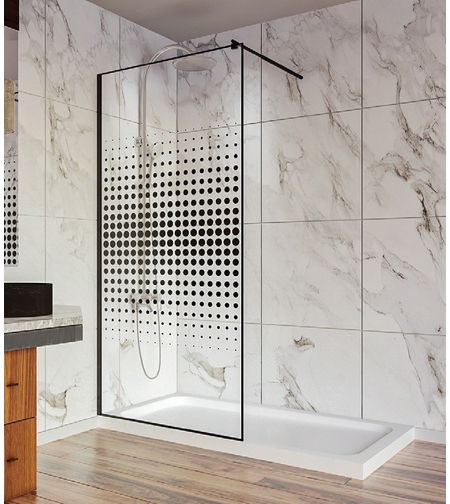 BRATOS - 013-Параван - черен профил ,прозрачно закалено стъкло 8мм (EMY106) 