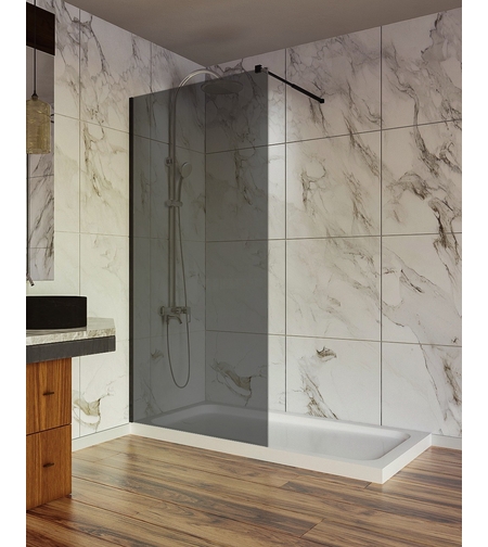 BRATOS - 016 Параван - черен профил ,опушено закалено стъкло 8мм 