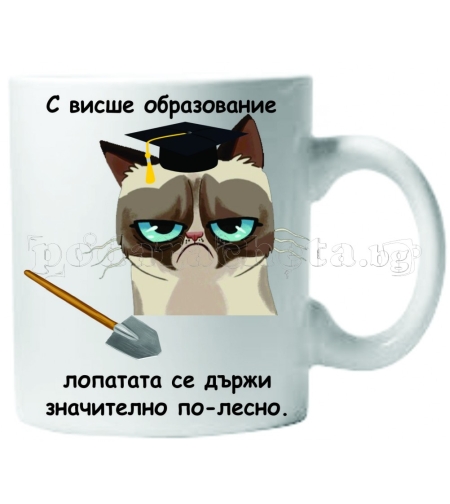 Бяла керамична чаша - Grumpy Cat 28