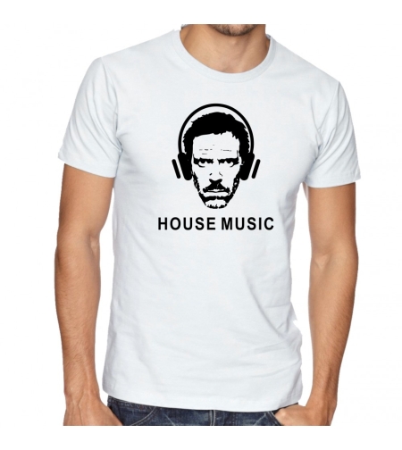 Бяла мъжка тениска FOTL - House music