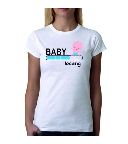 Бяла дамска тениска - Baby loading - за момче