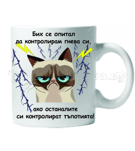 Бяла керамична чаша - Grumpy Cat 31