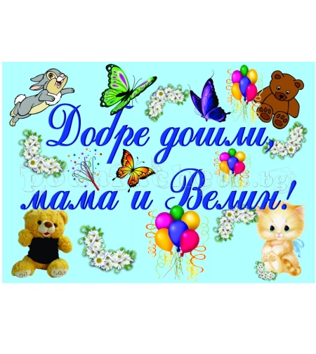 Плакат за изписване на бебе - момче