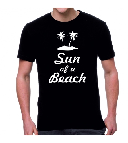 Черна мъжка тениска FOTL - Sun of a Beach