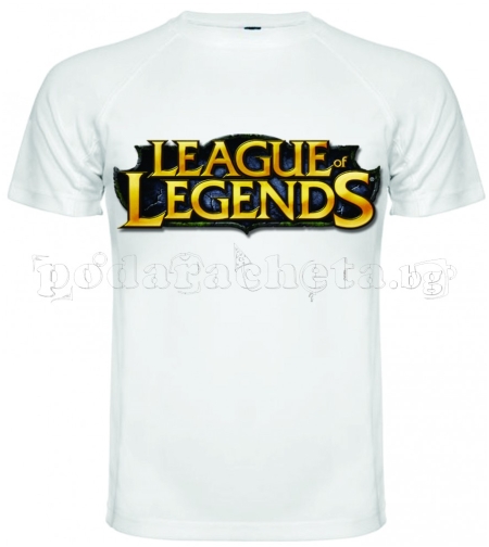 Бяла мъжка тениска - Геймърска League Of Legends