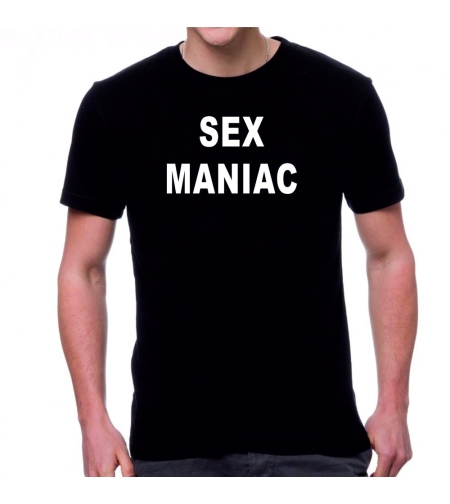 Черна мъжка тениска - Sex maniac