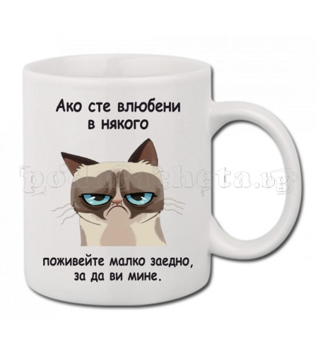 Бяла керамична чаша - Grumpy Cat 6