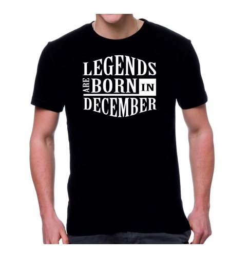 Черна мъжка тениска FOTL - Legends are born in December