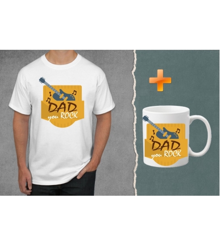 Комплект тениска + чаша - Dad you rock
