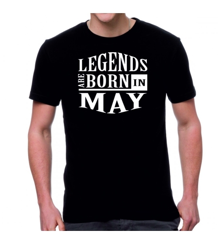 Черна мъжка тениска - Legends are born in May