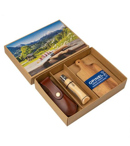 Комплект нож с тирбушон и дъска - Opinel