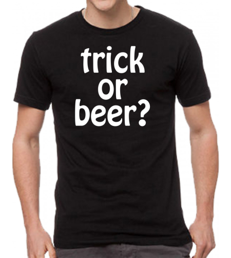 Черна мъжка тениска - Trick or beer?