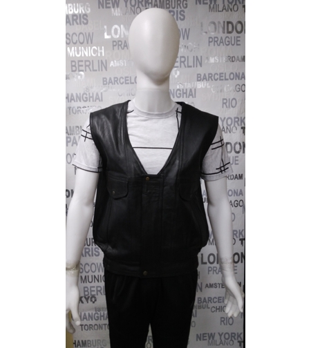 мъжки елек от естествена кожа